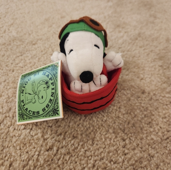 SNOOPY 4" Peanuts Hallmark HAPPINESS IS Goin' Places pull string TOY w/ tag - Picture 1 of 3